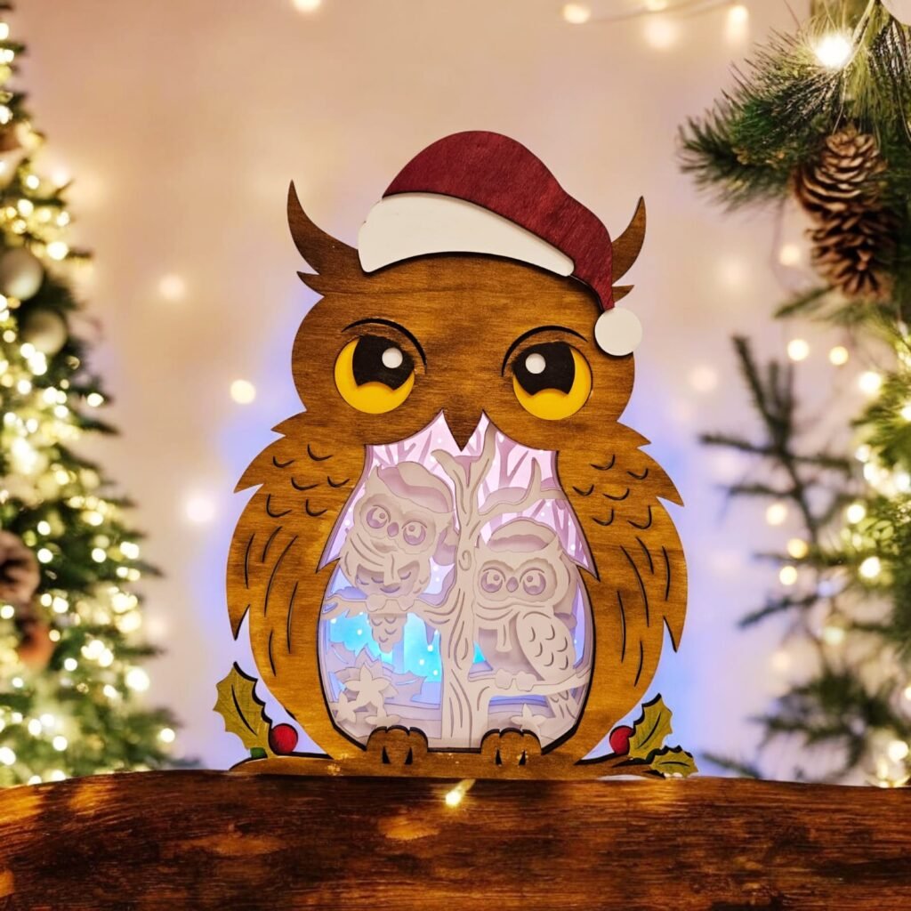 Christmas Owl Lantern