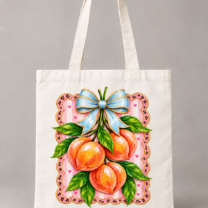 Peach Blue Bow