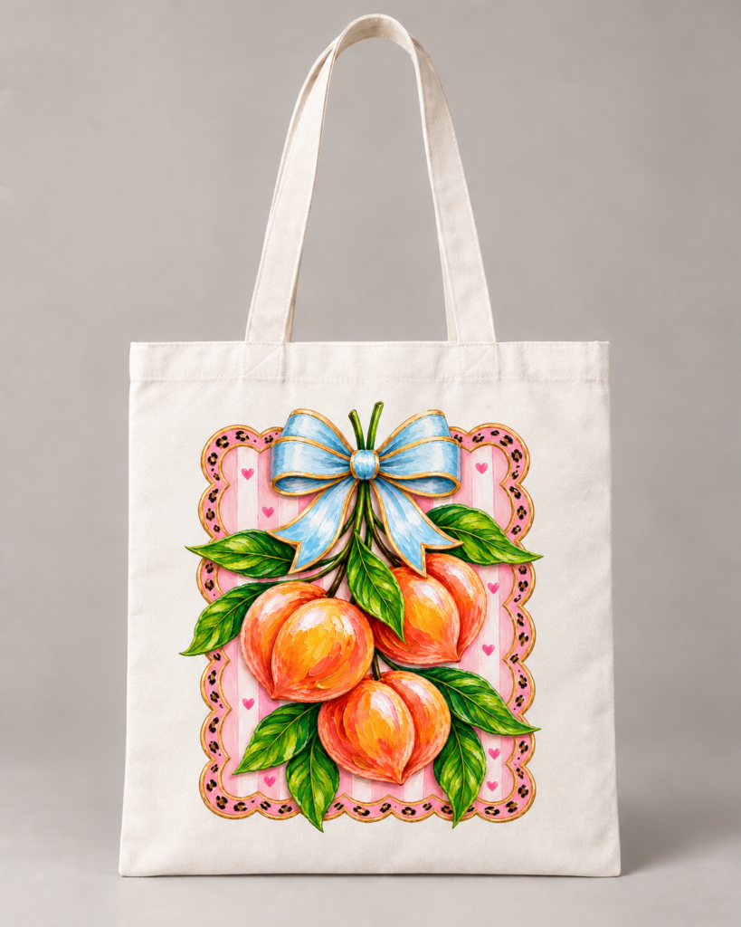 Peach Blue Bow
